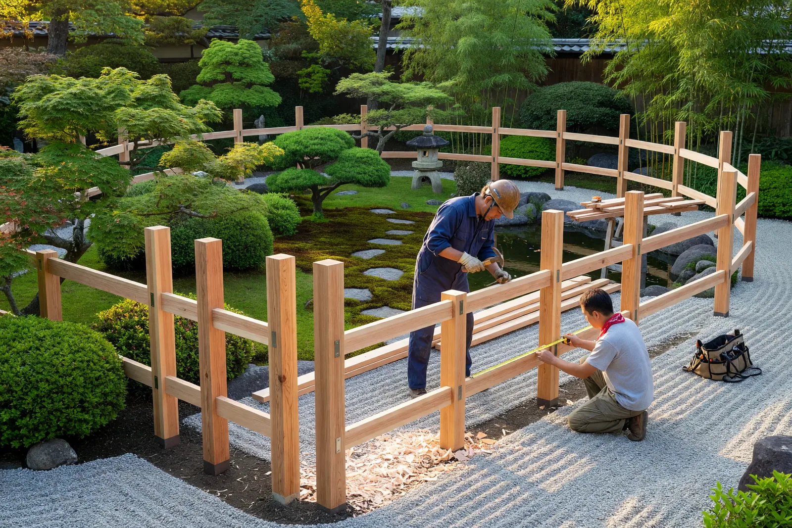 木製フェンスの取り替え工事